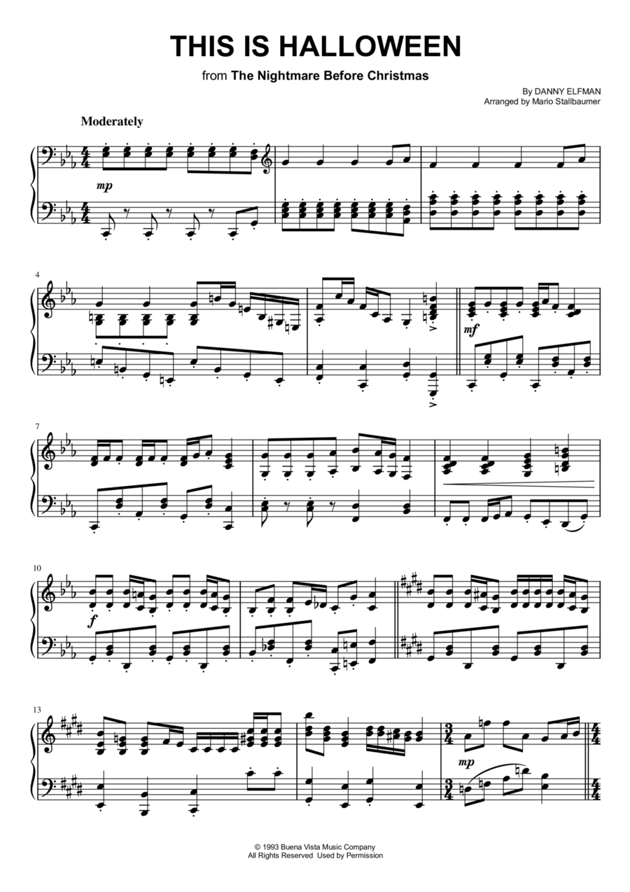 This Is Halloween Piano Solo scores gallery preview page 1