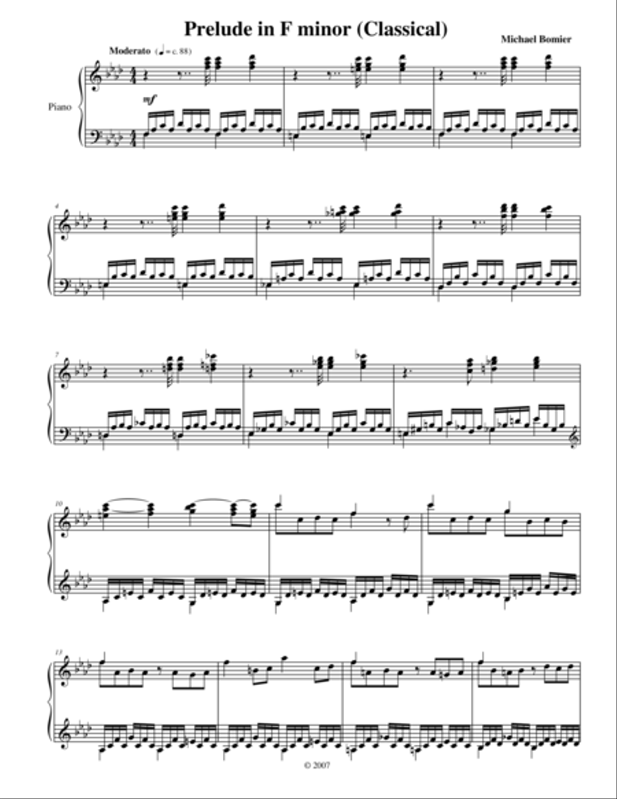 Prelude No. 12 in F minor from 24 Preludes Piano Solo scores gallery preview page 1
