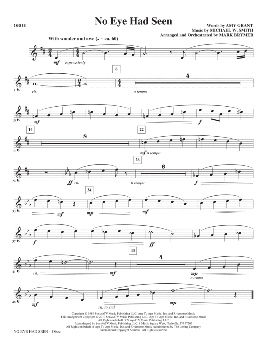 No Eye Had Seen - Oboe Choir scores gallery preview page 1