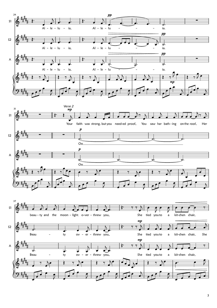 Hallelujah SSA scores gallery preview page 3