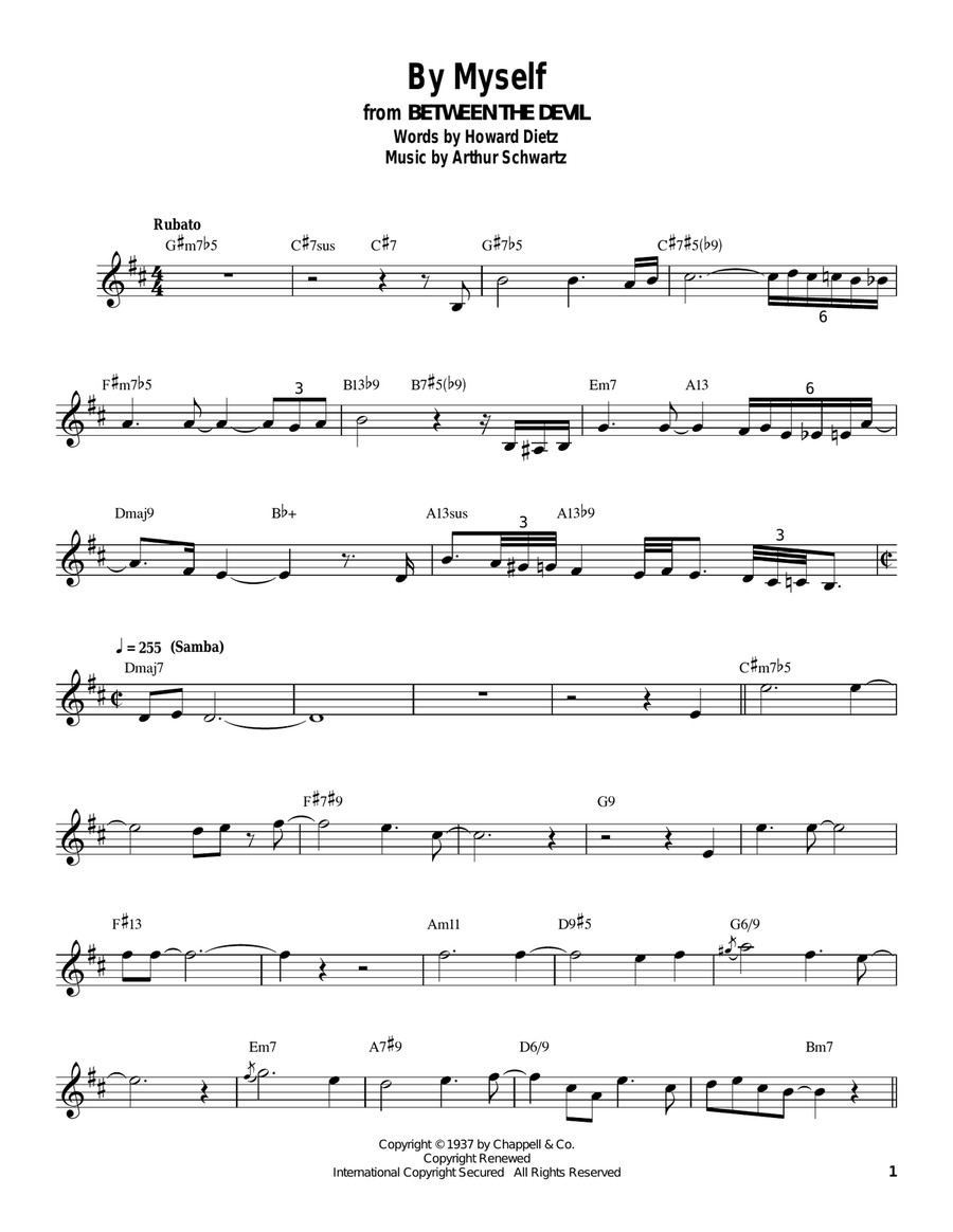 By Myself By Myself Clarinet scores gallery preview page 1
