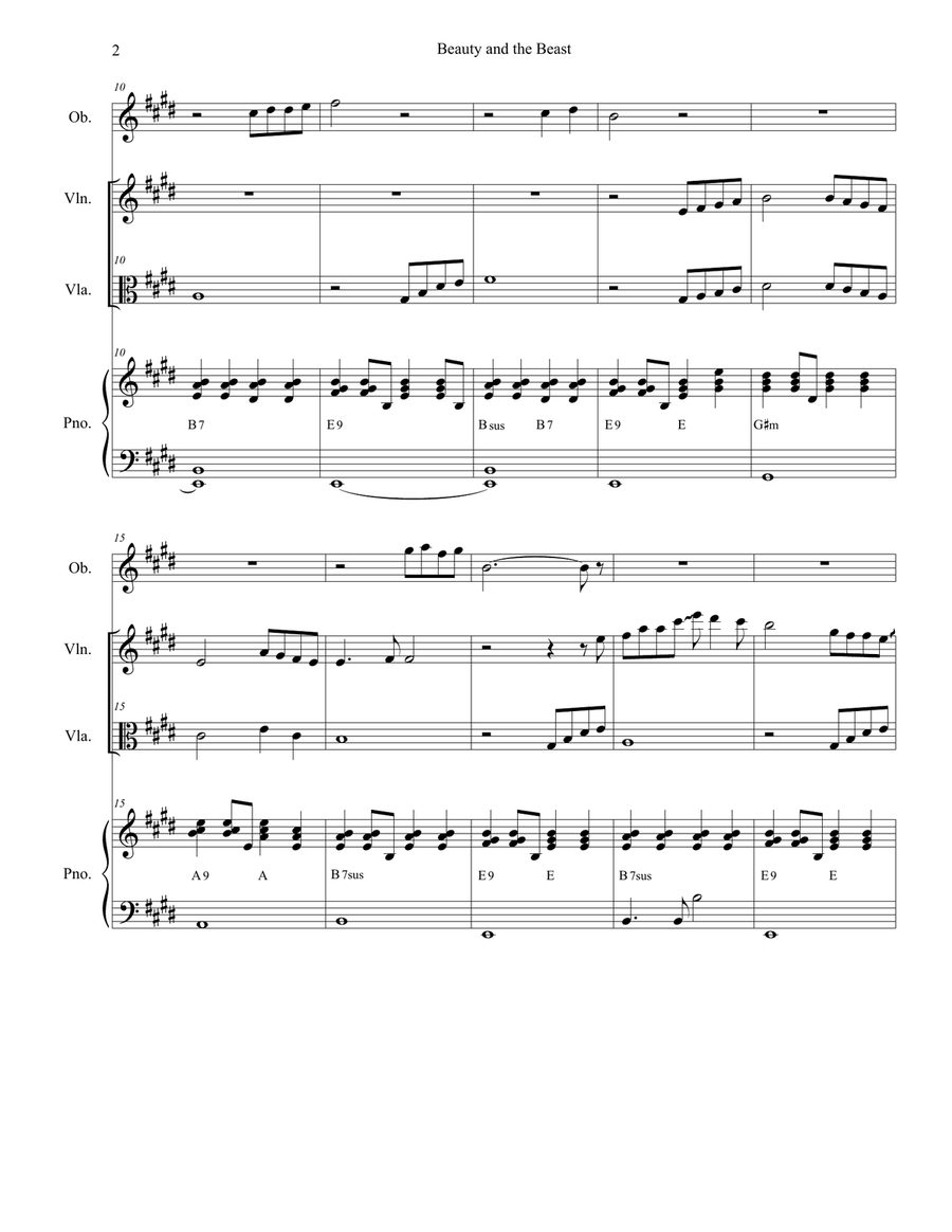 Beauty And The Beast Beauty And The Beast String Duet scores gallery preview page 2