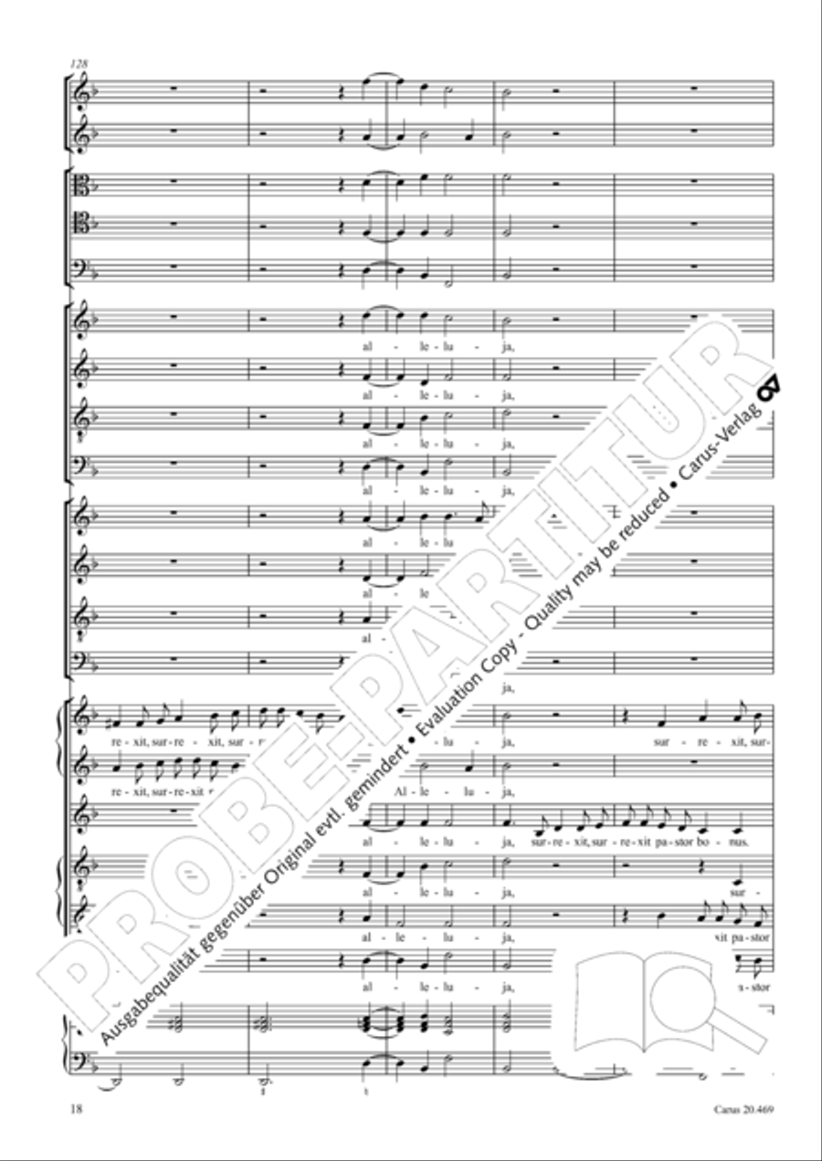 Surrexit pastor bonus (The shepherd blest is risen) 4-Part scores gallery preview page 19