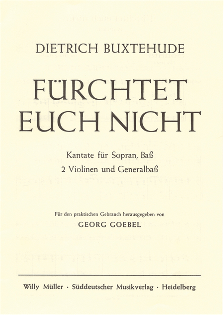 Fürchtet euch nicht BuxWv 30 4-Part scores gallery preview page 1
