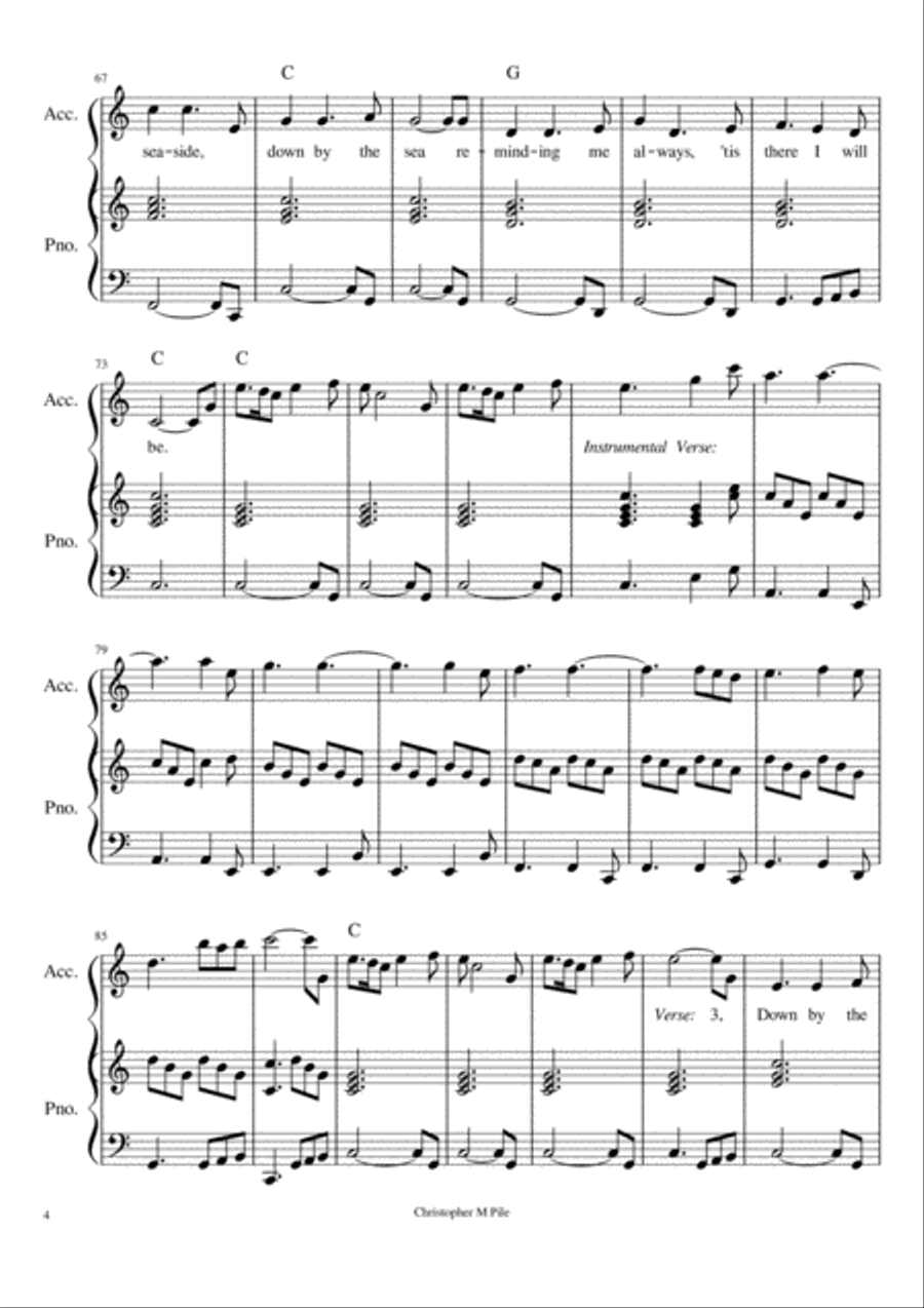 Down By The Sea Piano, Vocal, Guitar scores gallery preview page 4