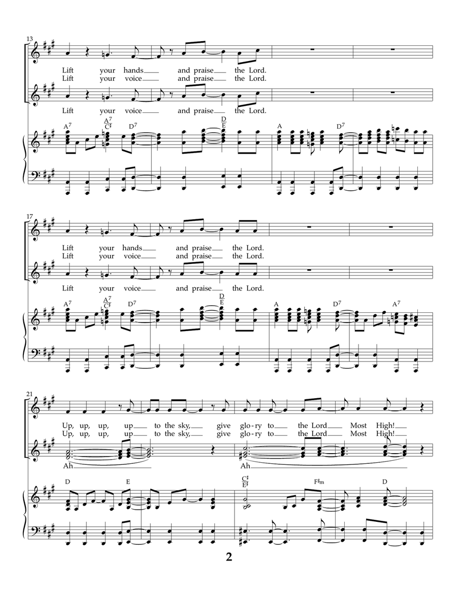 Lift Up Your Hands Piano, Vocal scores gallery preview page 2