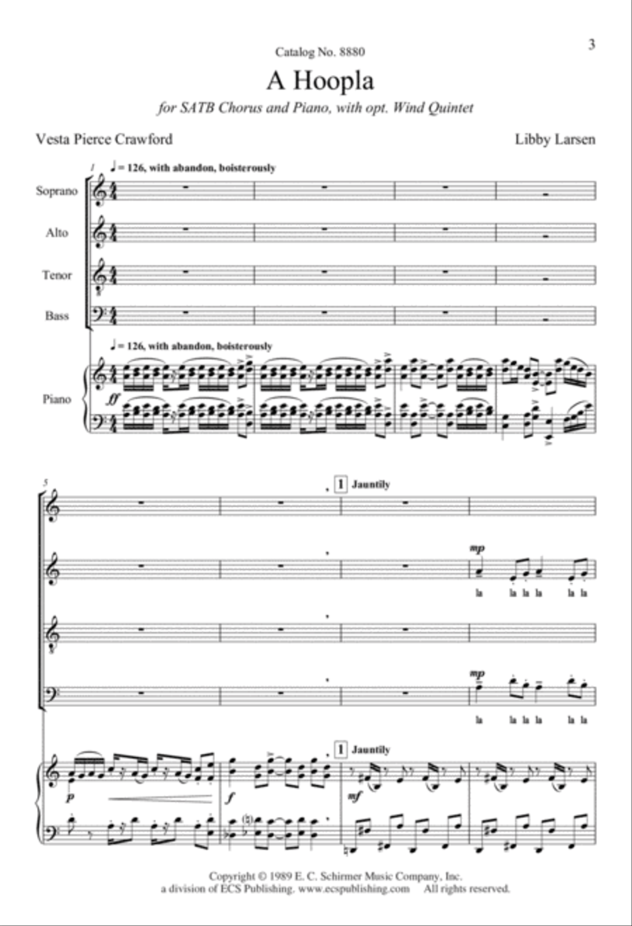 A Hoopla from The Settling Years (Downloadable Choral Score)