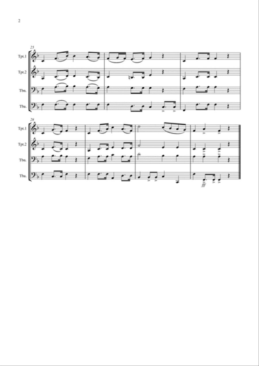 Bridal Chorus "Here comes the Bride" for Brass Quartet image number null