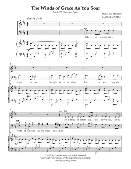 The Winds of Grace As You Soar—SATB Choir and Piano image number null