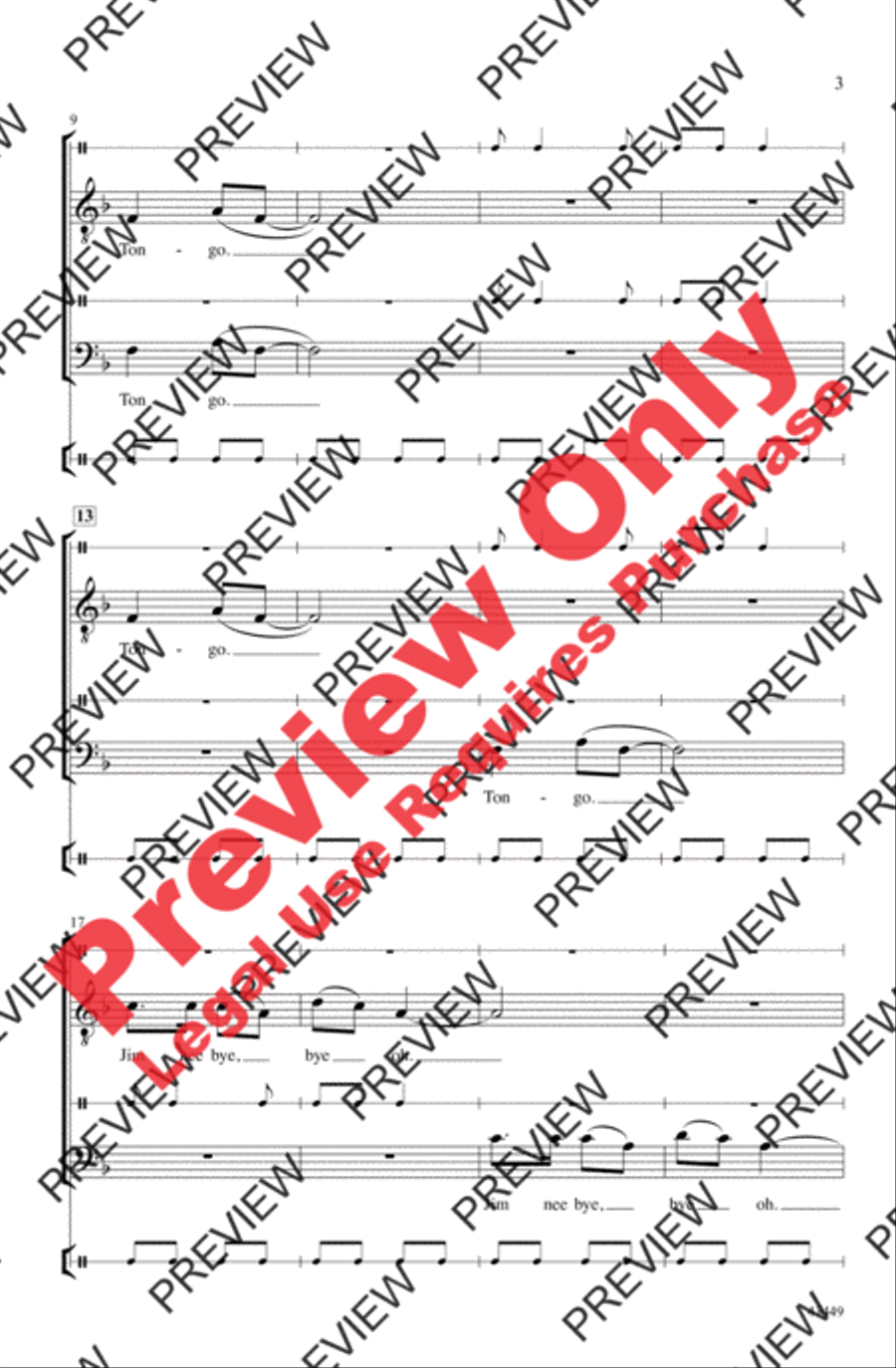 Tongo Tongo Men's Choir scores gallery preview page 3