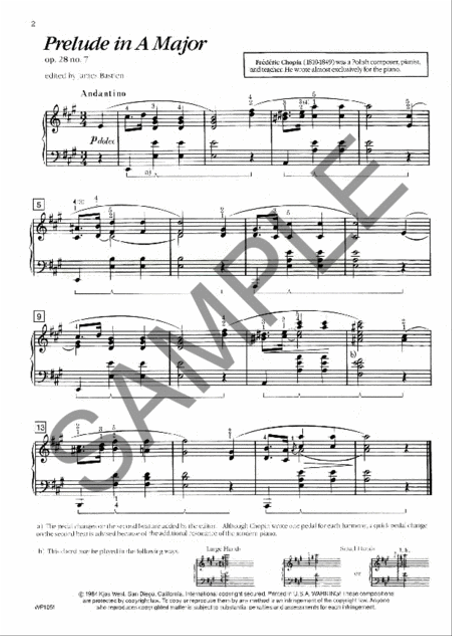 Four Chopin Preludes Piano Method scores gallery preview page 2