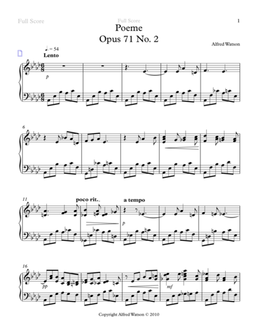 Poeme Opus 71 No. 2