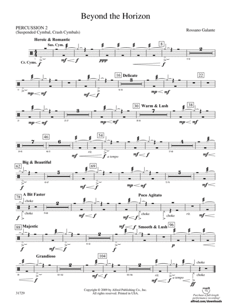 Beyond the Horizon: 2nd Percussion by Rossano Galante Concert Band - Digital Sheet Music