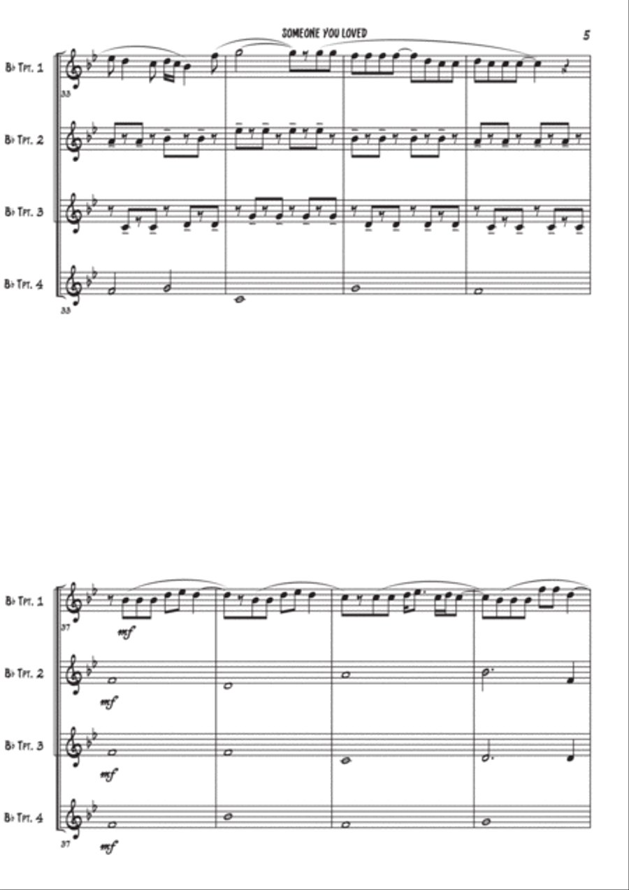Someone You Loved Brass Ensemble scores gallery preview page 6
