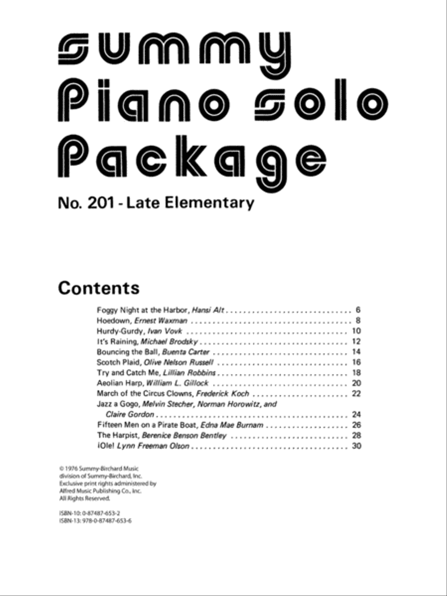 Summy Solo Piano Package