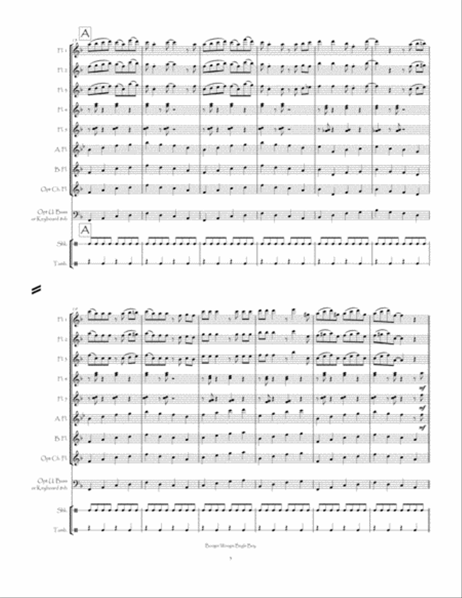 Boogie Woogie Bugle Boy Flute Choir scores gallery preview page 5