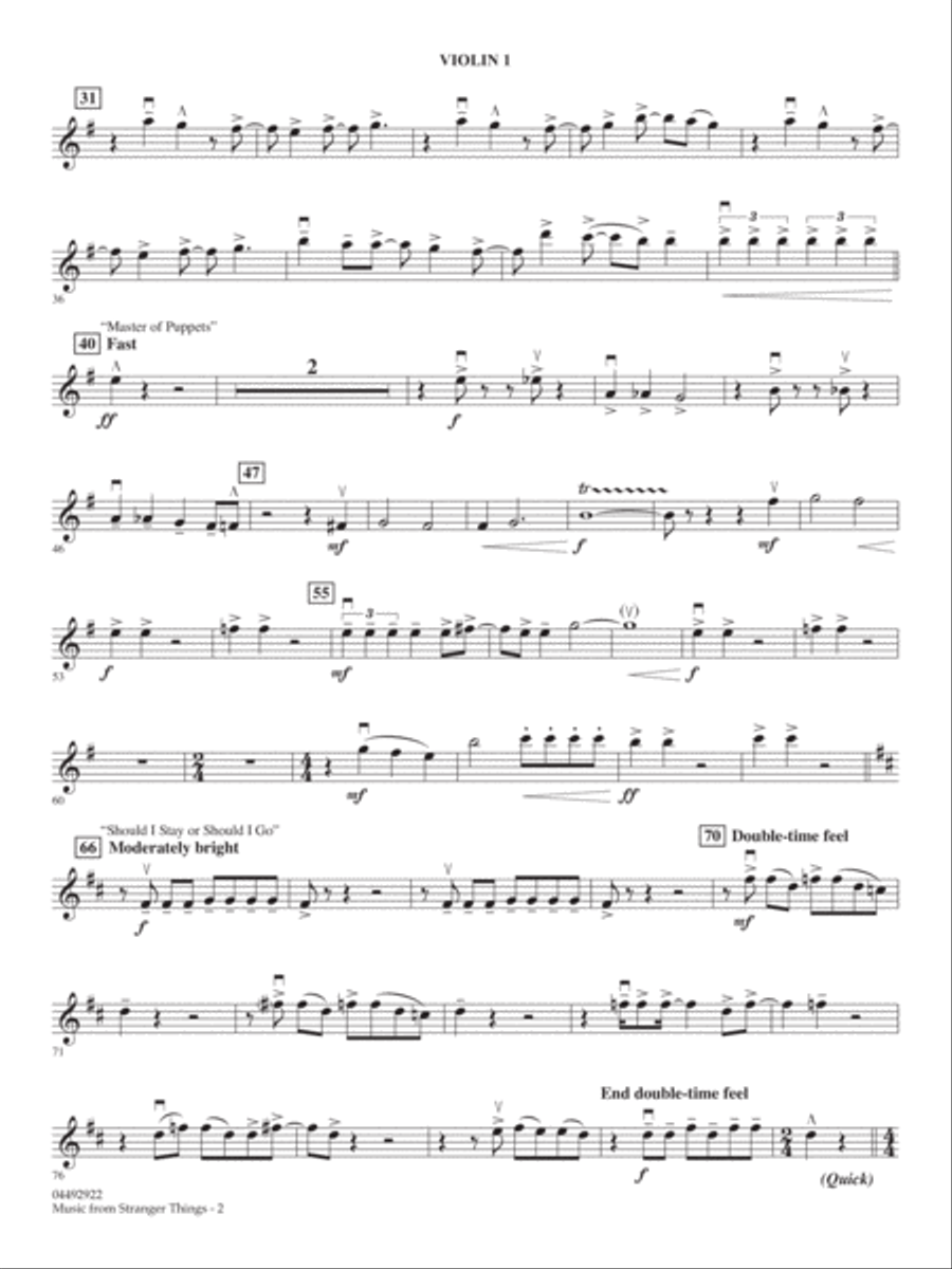 Music from Stranger Things - Violin 1 String Orchestra scores gallery preview page 2