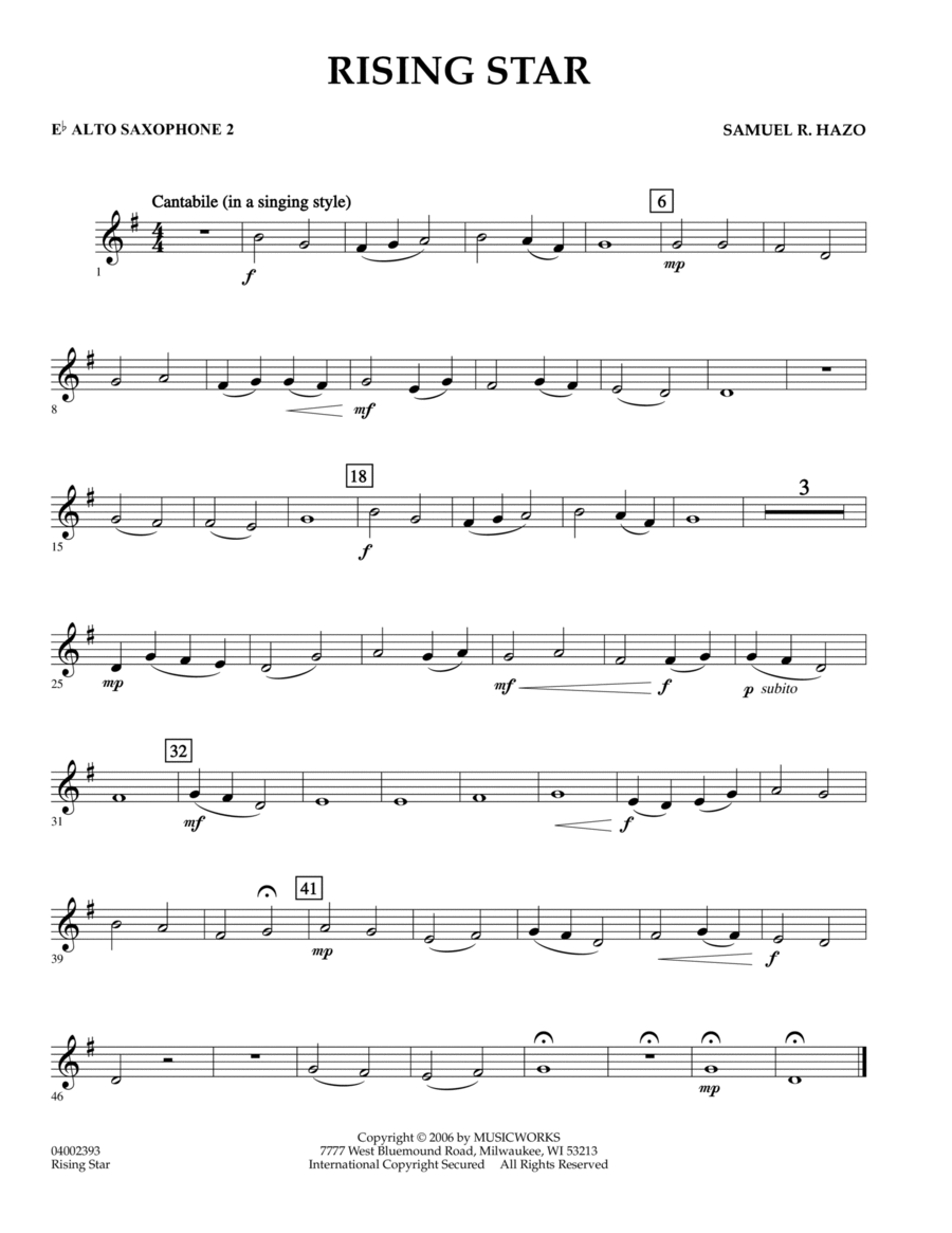 Rising Star - Alto Sax 2 Concert Band scores gallery preview page 1