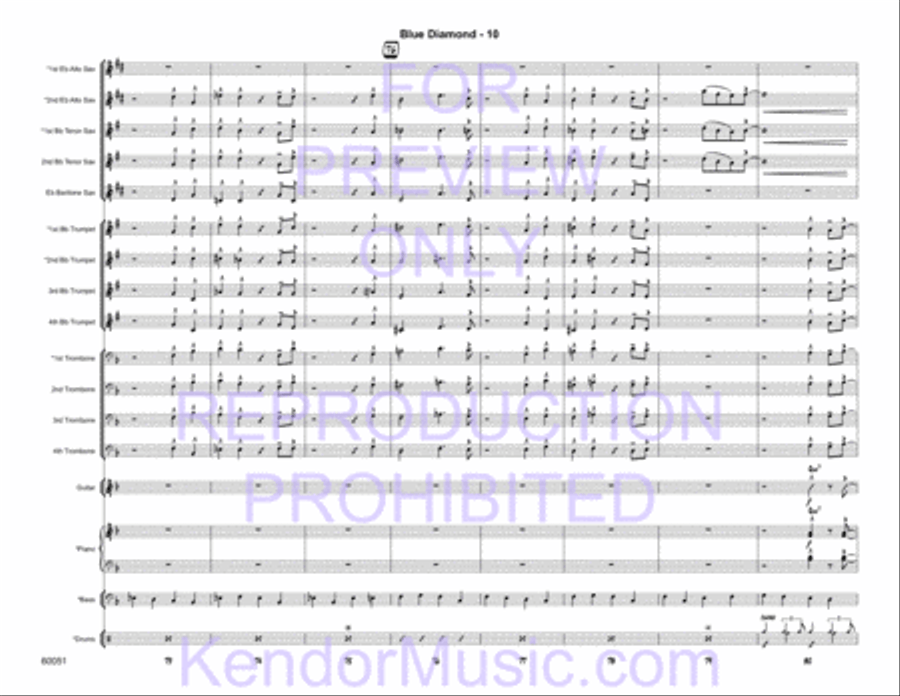 Blue Diamond (Full Score) Jazz Ensemble scores gallery preview page 12