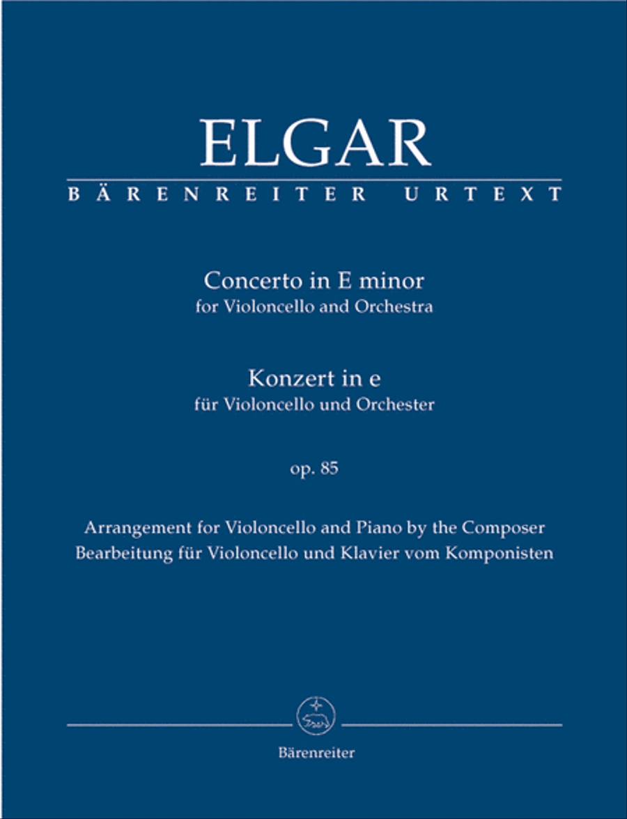 Concerto for Violoncello and Orchestra in E minor, op. 85 by Edward Elgar Piano Accompaniment - Sheet Music