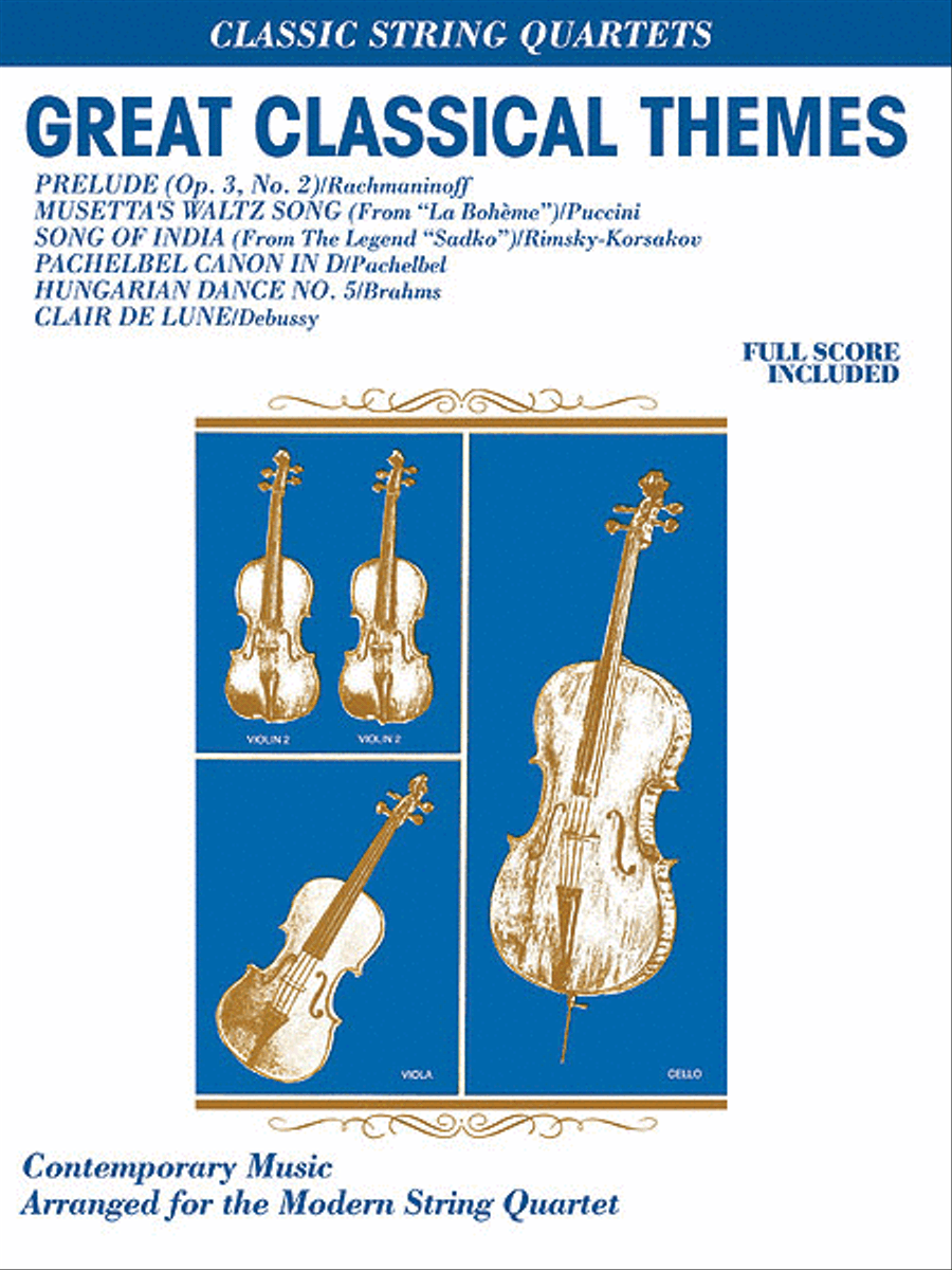 Great Classical Themes String Quartet scores gallery preview page 1