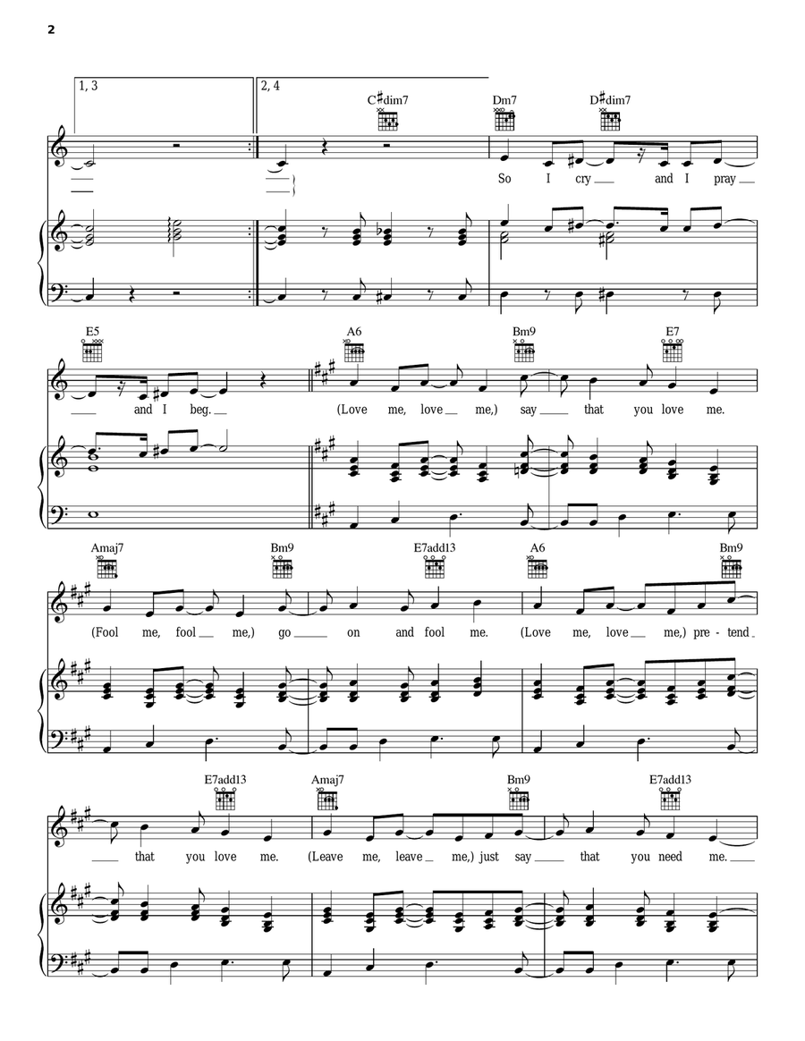 Lovefool Piano, Vocal, Guitar scores gallery preview page 2
