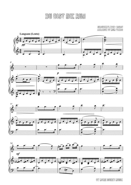 Schubert-Du bist die Ruh,for Violin and Piano image number null