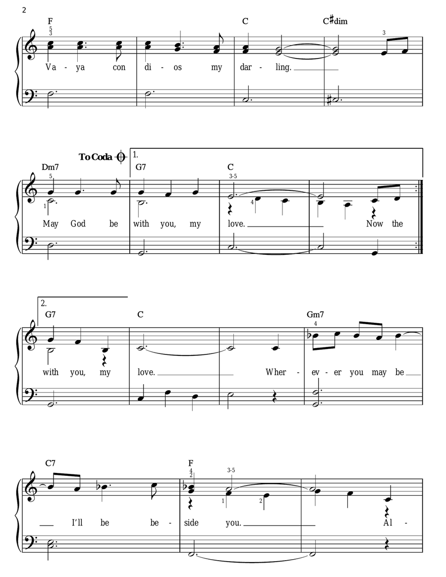 Vaya Con Dios Easy Piano scores gallery preview page 2