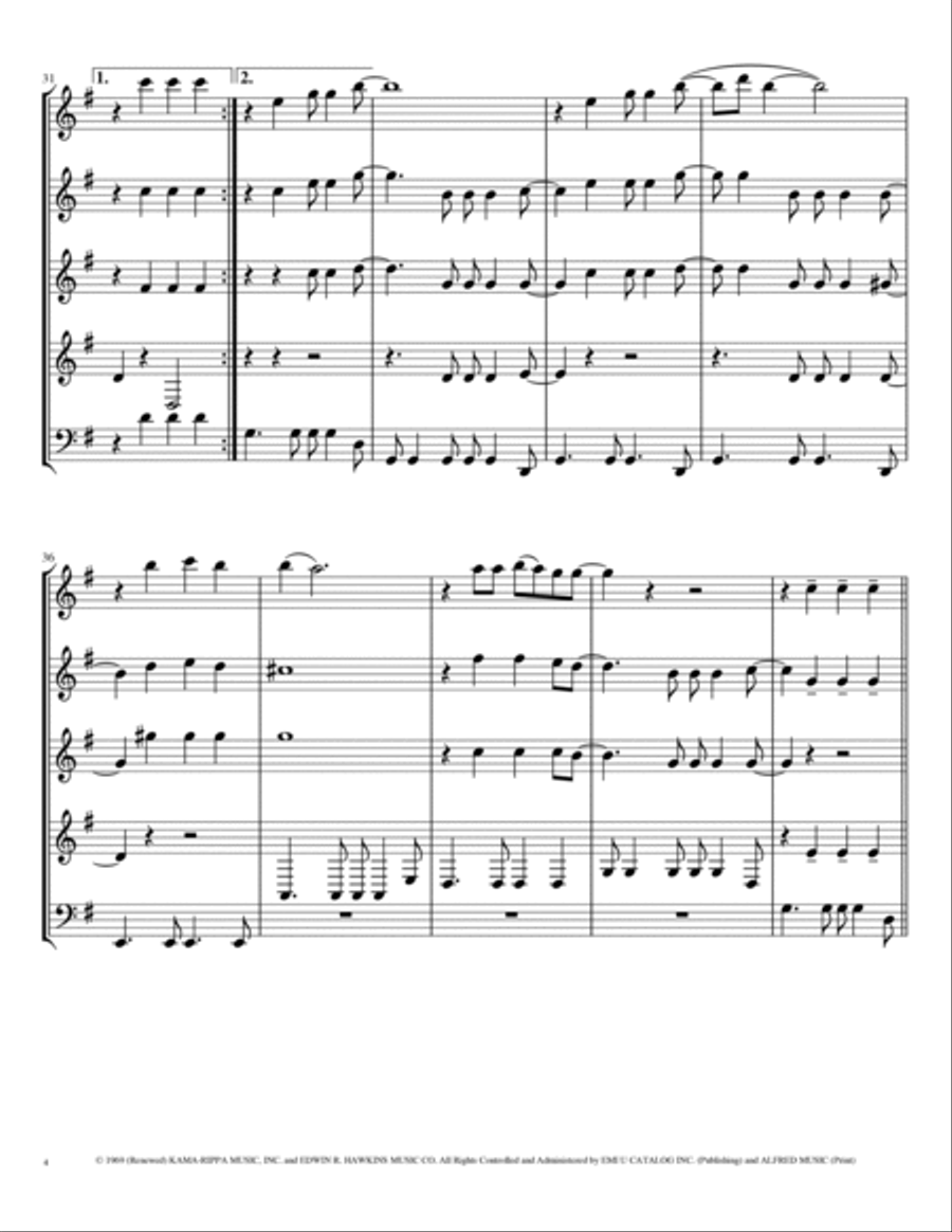 Oh Happy Day Oh Happy Day Woodwind Quintet scores gallery preview page 4
