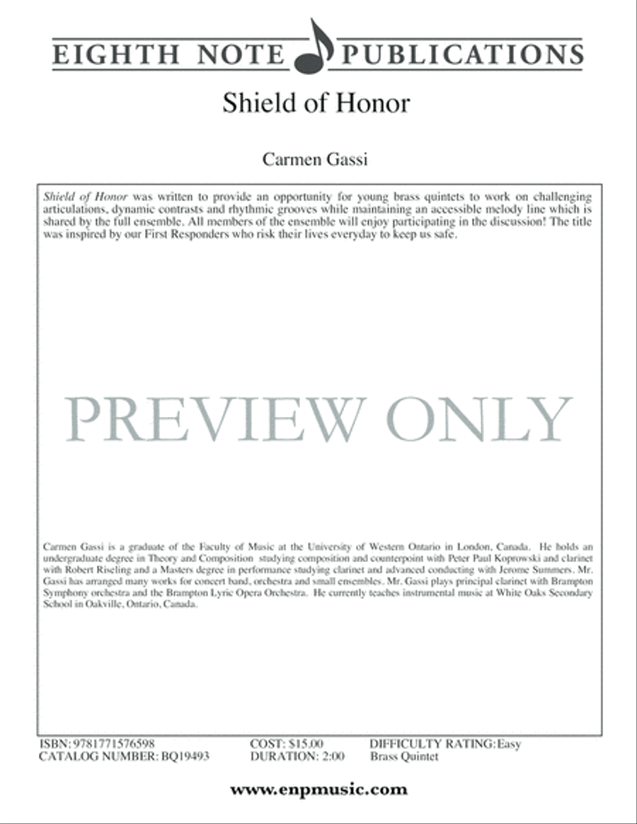 Shield of Honor Brass Ensemble scores gallery preview page 2