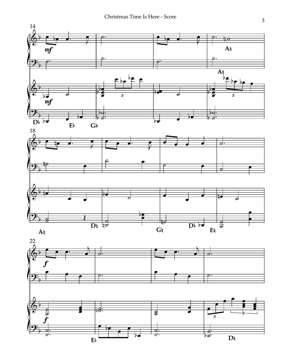Christmas Time Is Here Pedal Harp scores gallery preview page 3