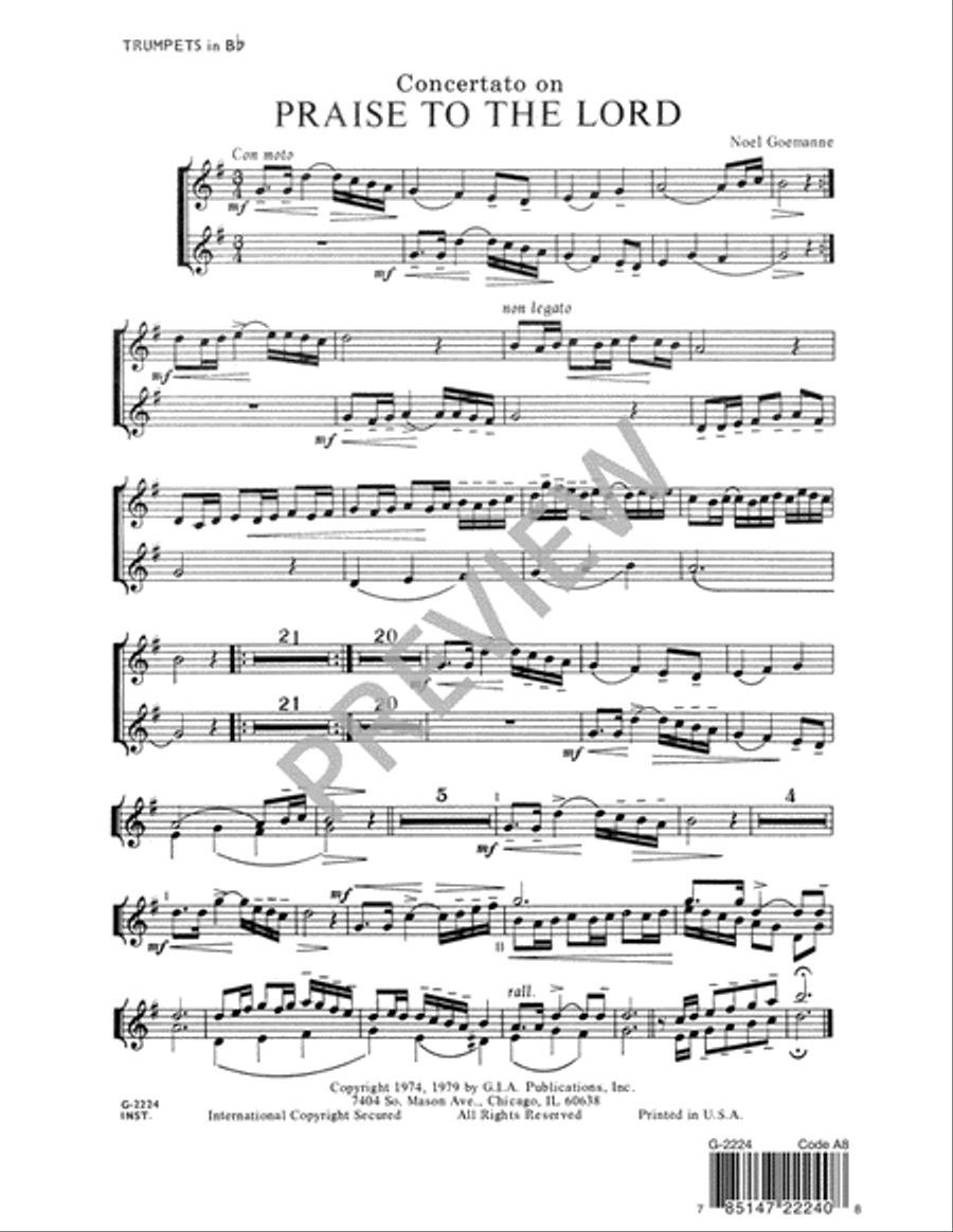 Praise to the Lord 4-Part scores gallery preview page 9