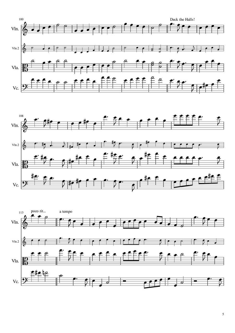 Christmas Carol Medley for String Trio - The 9 minutes of Christmas String Trio scores gallery preview page 5
