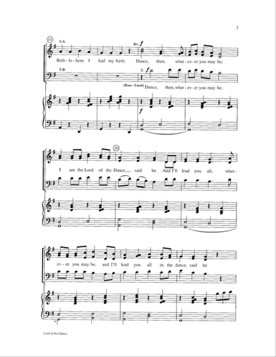 Lord of the Dance Lord of the Dance 4-Part scores gallery preview page 3