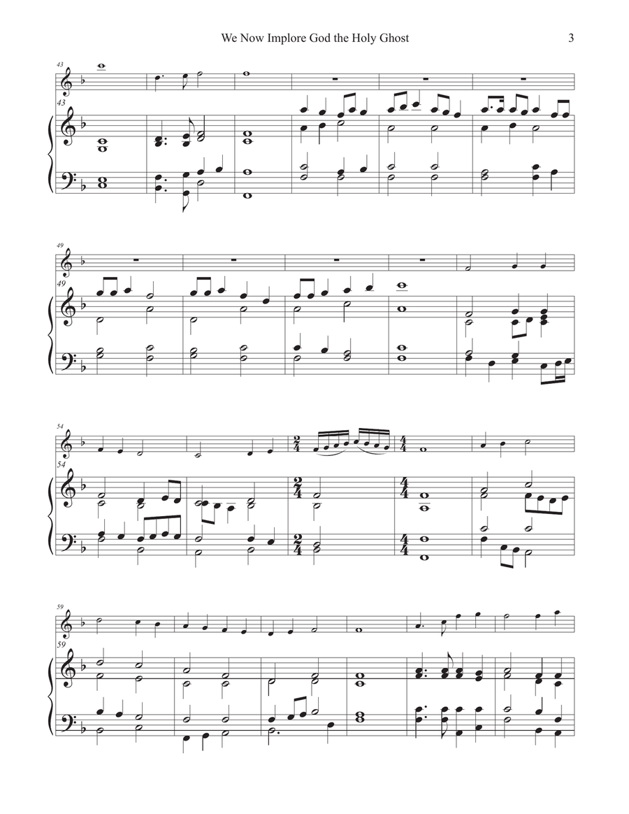 We Now Implore God The Holy Ghost (Hymn Tune: NUN BITTEN WIR) Flute Solo scores gallery preview page 3