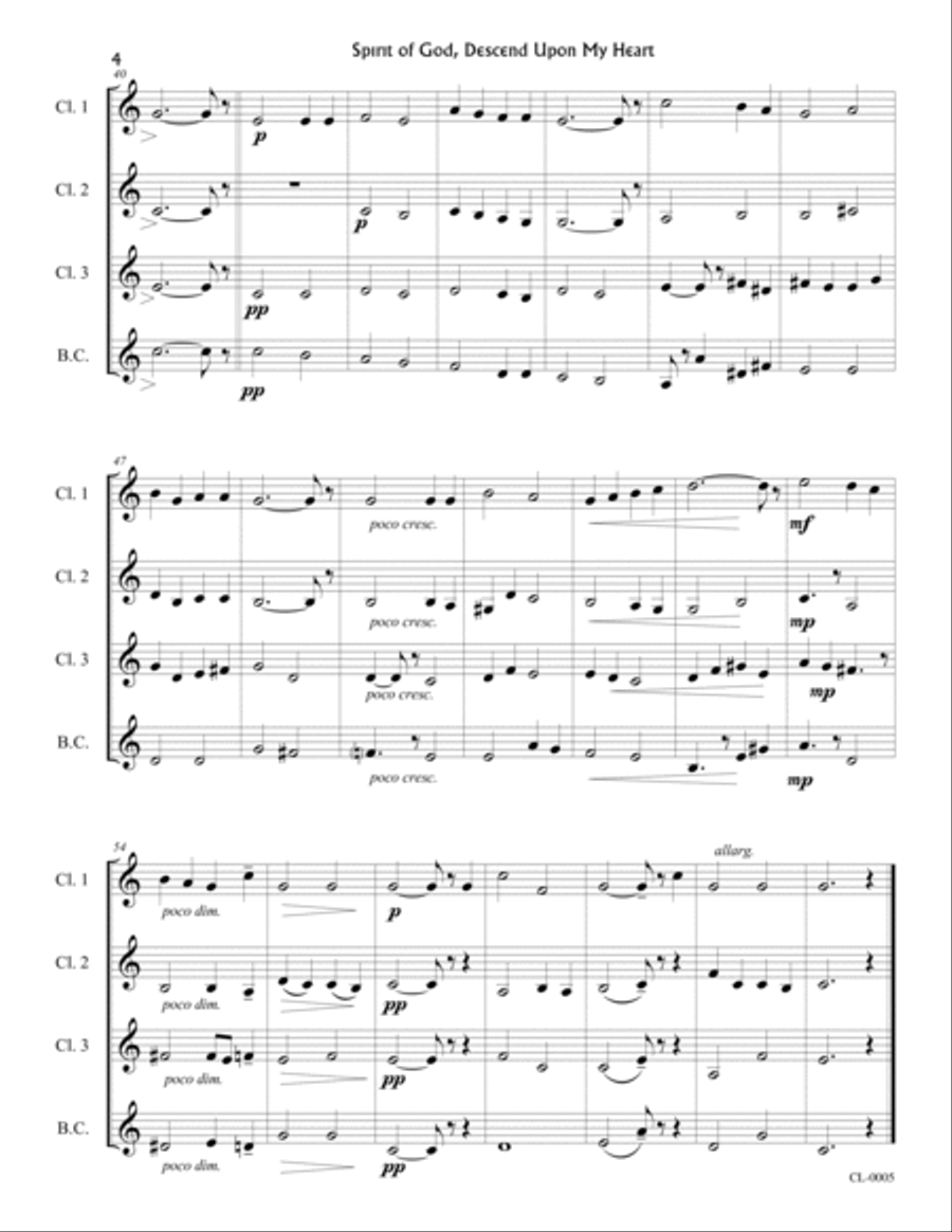 Spirit of God, Descend Upon My Heart Woodwind Quartet scores gallery preview page 4