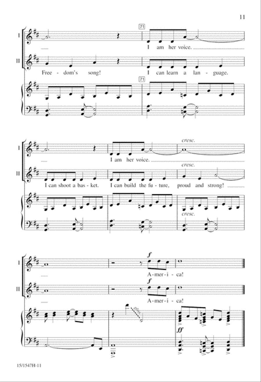 America, the Free America, the Free 2-Part scores gallery preview page 11