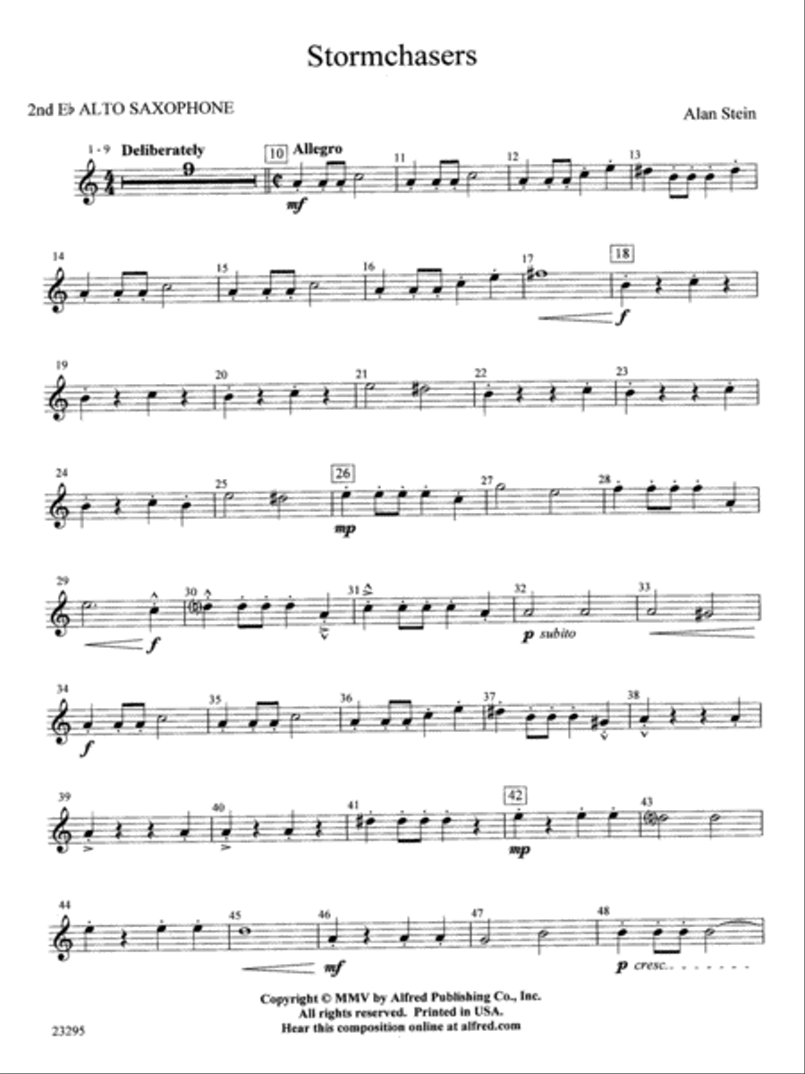 Stormchasers: 2nd E-flat Alto Saxophone Concert Band scores gallery preview page 1