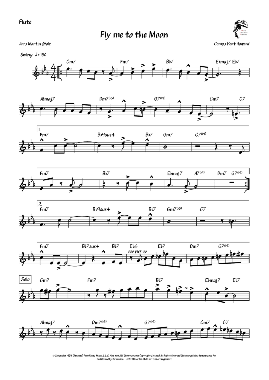 Fly Me To The Moon (In Other Words) Flute Solo scores gallery preview page 2