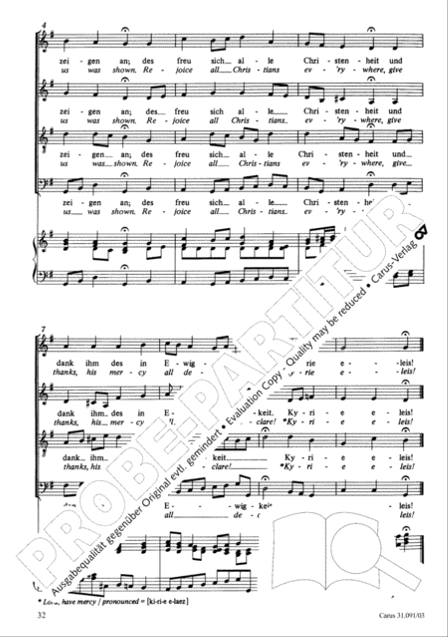 All praise to you, Lord Jesus Christ (Gelobet seist du, Jesu Christ) 4-Part scores gallery preview page 33