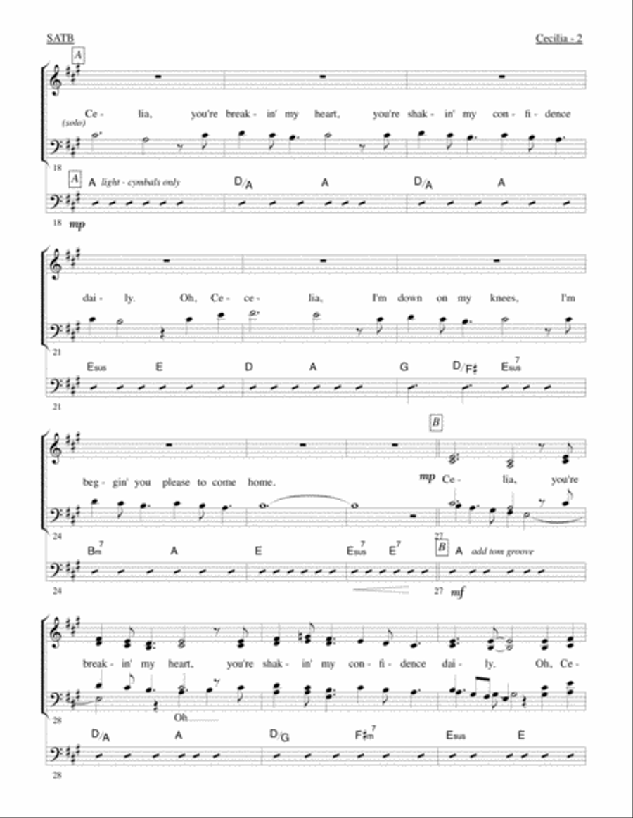 Cecilia 4-Part scores gallery preview page 5