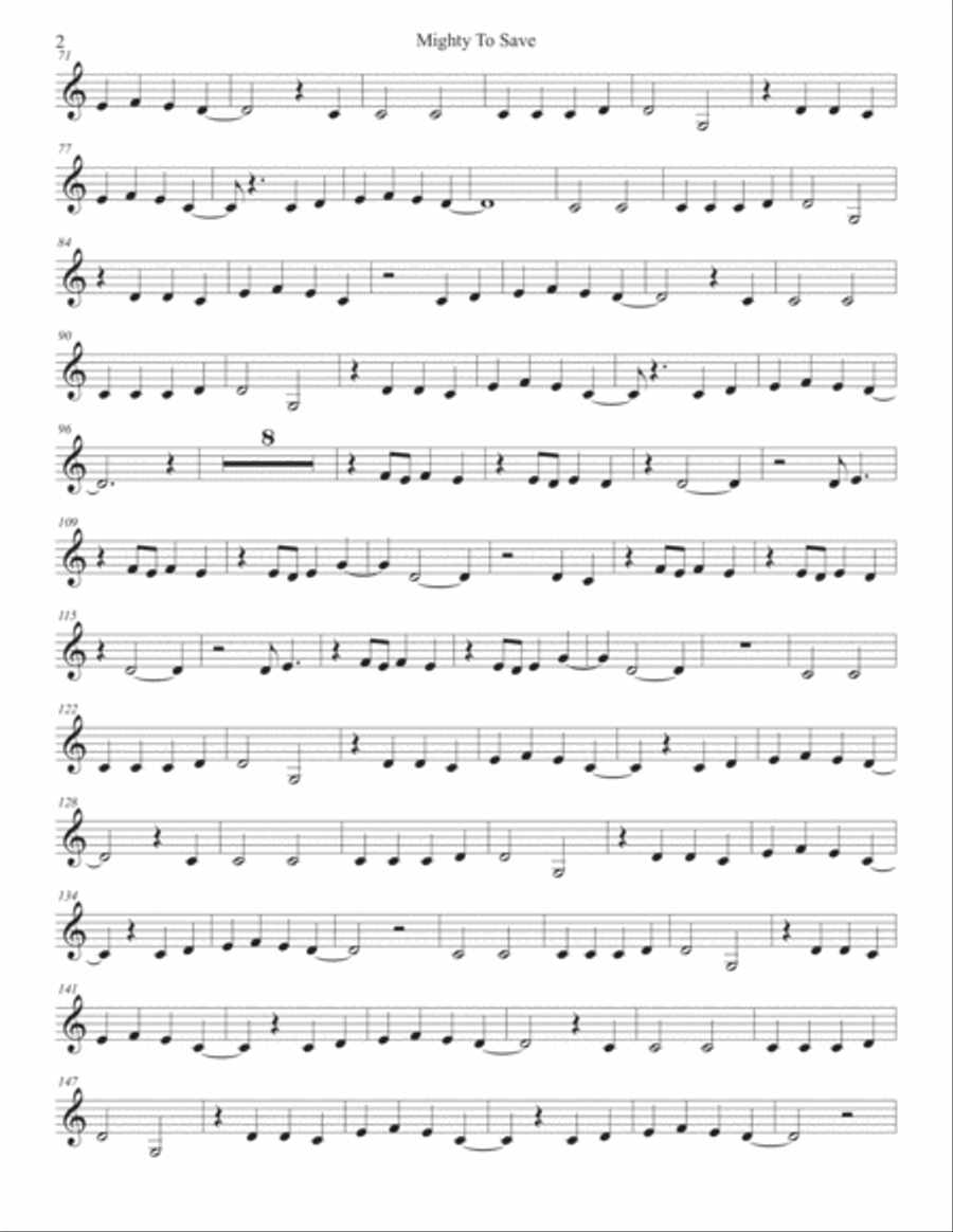 Mighty To Save Horn Solo scores gallery preview page 2