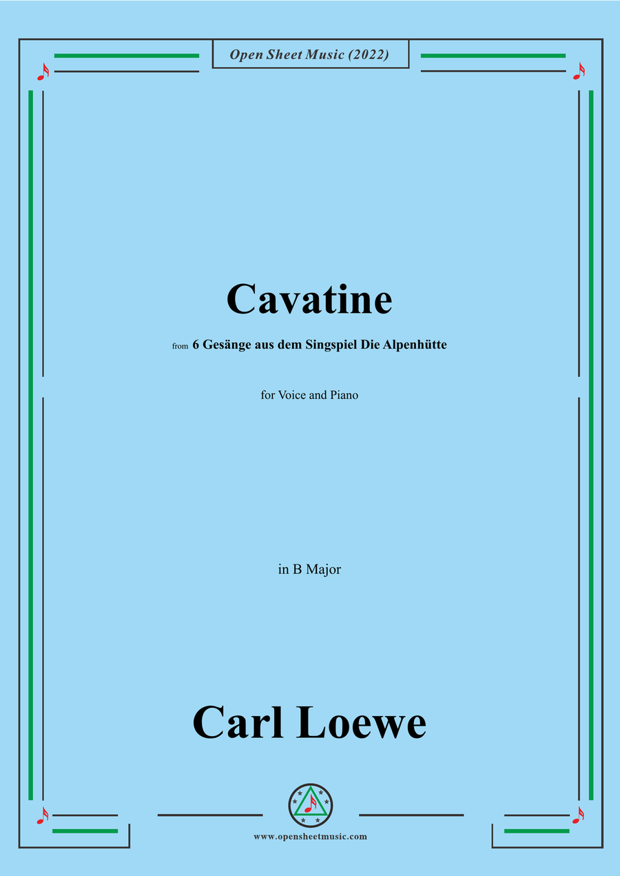 Loewe-Cavatine,in B Major,for Voice and Piano