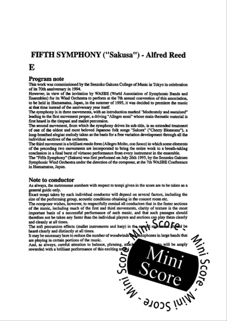 Fifth Symphony Fifth Symphony Concert Band scores gallery preview page 120
