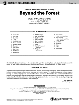 Beyond the Forest (from The Hobbit: The Desolation of Smaug): Score
