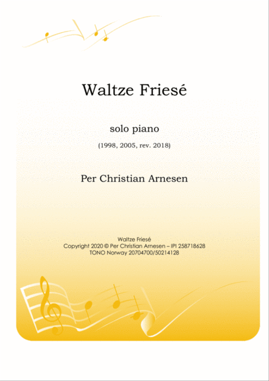 Waltze Friesé Piano Solo scores gallery preview page 1