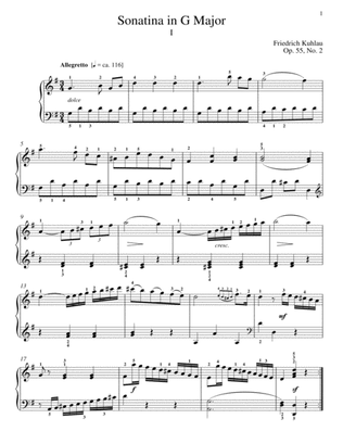 Sonatina In G Major, Op. 55, No. 2