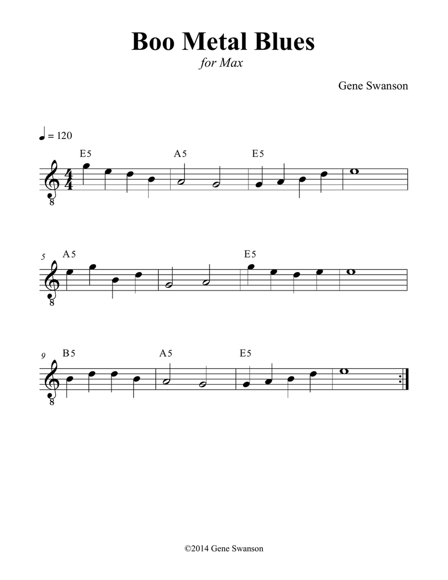 Boo Metal Blues - Play Along! Piano scores gallery preview page 1