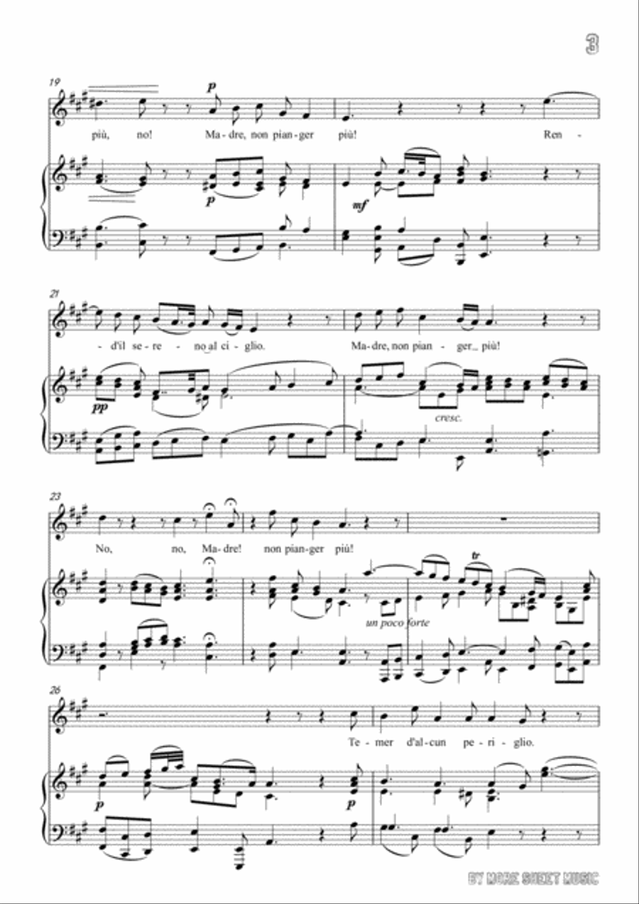 Handel-Rasserena,o Madre…Rend'il sereno al ciglio in e minor,for Voice and Piano Voice Solo scores gallery preview page 5