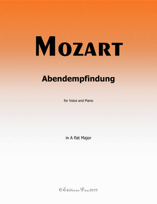 Abendempfindung, by Mozart, in A flat Major